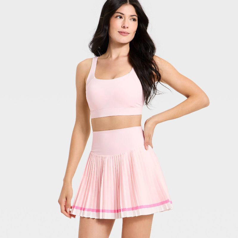 slide 3 of 6, Women's Woven High-Rise Pleated Skort - All In Motion™ Light Pink M, 1 ct