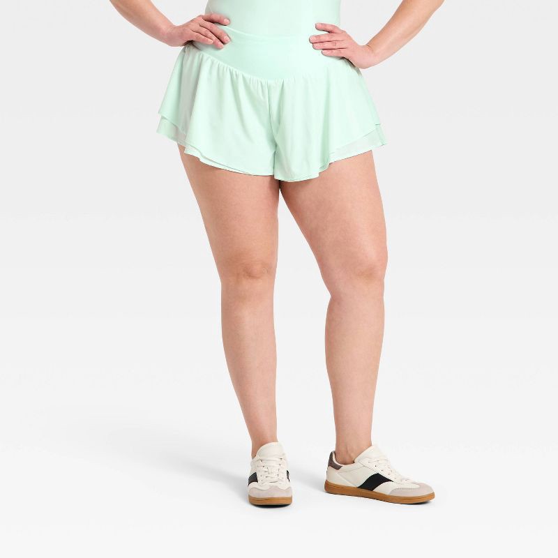 slide 5 of 5, Women's Woven Ultra Light Active Light High-Rise Dance Shorts - All In Motion™ Mint Green M, 1 ct