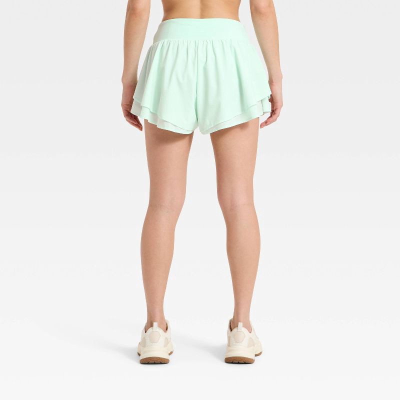 slide 2 of 5, Women's Woven Ultra Light Active Light High-Rise Dance Shorts - All In Motion™ Mint Green L, 1 ct