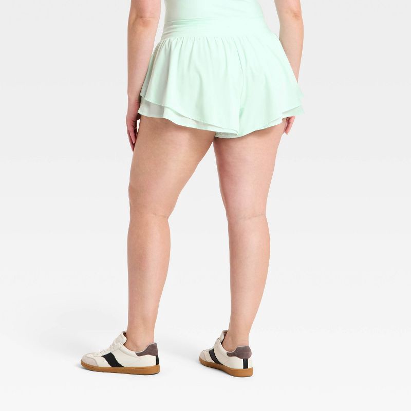 slide 3 of 5, Women's Woven Ultra Light Active Light High-Rise Dance Shorts - All In Motion™ Mint Green L, 1 ct