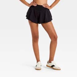 Women's Woven Ultra Light Active Light High-Rise Dance Shorts - All In Motion™ Black XS