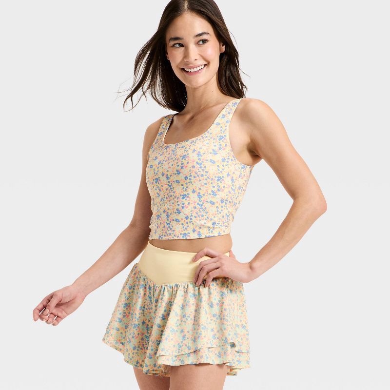 slide 3 of 5, Women's Woven Ultra Light Active Light High-Rise Dance Shorts - All In Motion™ Yellow M, 1 ct