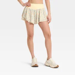 Women's Woven Ultra Light Active Light High-Rise Dance Shorts - All In Motion™ Yellow L