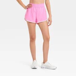 Women's Woven Mid-Rise Run Shorts 3" - All In Motion™ Pink XS