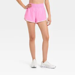 Women's Woven Mid-Rise Run Shorts 3" - All In Motion™ Pink S