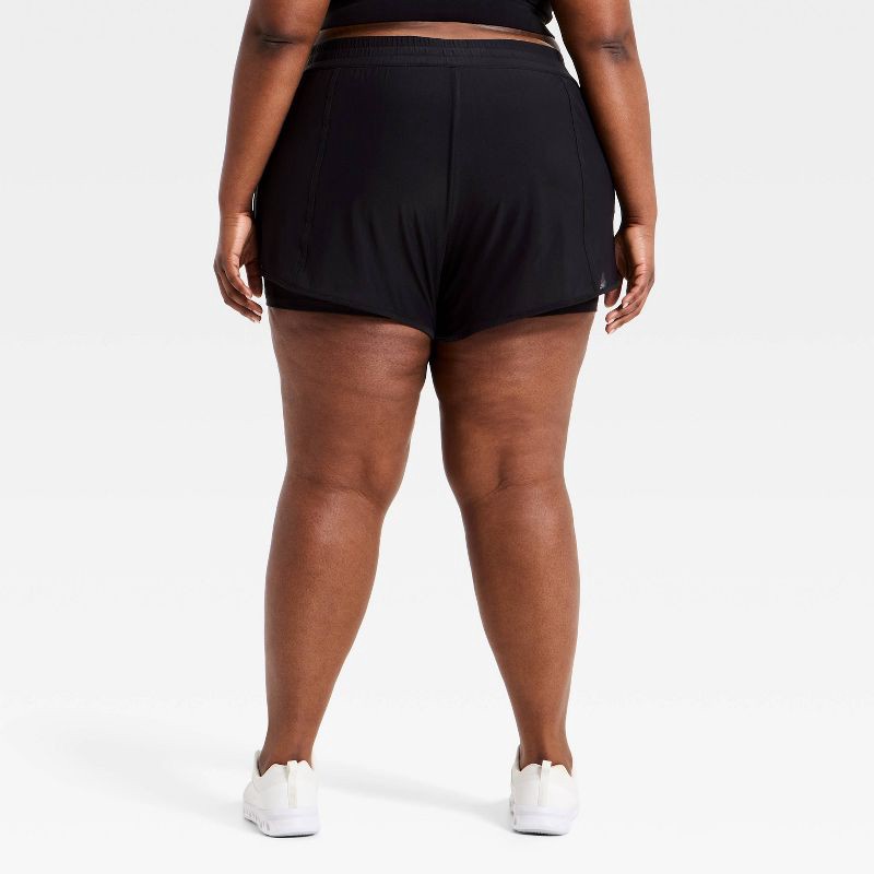 slide 2 of 6, Women's Mid-Rise Mesh Run Shorts 3" - All In Motion™ Black M, 1 ct