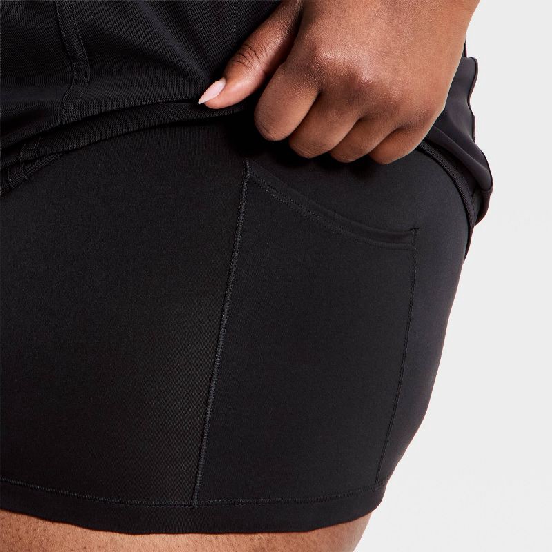 slide 4 of 6, Women's Mid-Rise Mesh Run Shorts 3" - All In Motion™ Black M, 1 ct