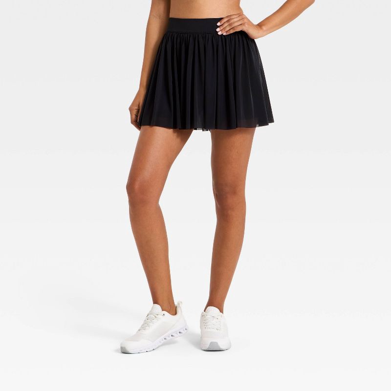 slide 1 of 6, Women's High-Rise Mesh Skort - All In Motion™ Black XS, 1 ct