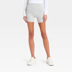 Women's High-Rise Cotton Balance Cotton Spandex Blend Bike Shorts 5" - All In Motion™ Hearther Gray M