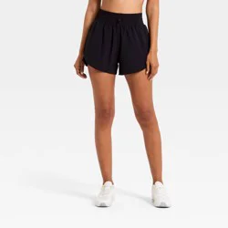 Women's Active Light Woven High-Rise Shorts 3" - All In Motion™ Jet Black L