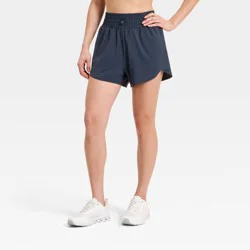 Women's Active Light Woven High-Rise Shorts 3" - All In Motion™ Dark Blue L