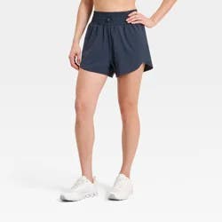 Women's Active Light Woven High-Rise Shorts 3" - All In Motion™ Dark Blue L