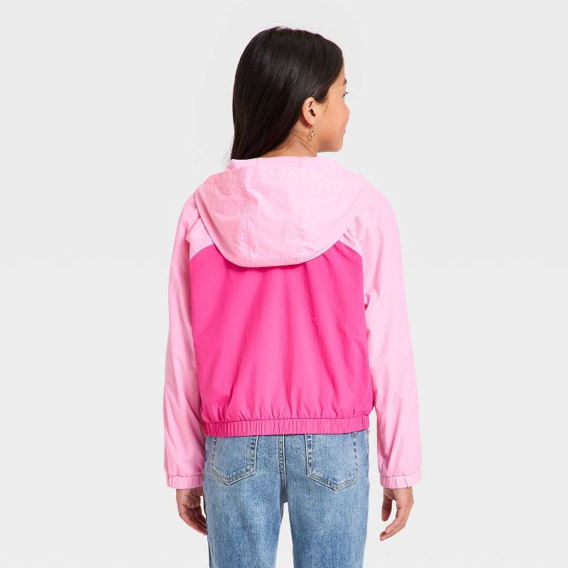 slide 2 of 3, Girls' Colorblocked Windbreaker Jacket - Cat & Jack™ Pink S, 1 ct