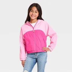 Girls' Colorblocked Windbreaker Jacket - Cat & Jack™ Pink M