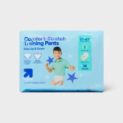 Boys' Disposable Training Pants - 5T-6T - 14ct - up&up™: Absorption Channels, Wetness Indicator, Elastic Stretch Sides, Leak Guards