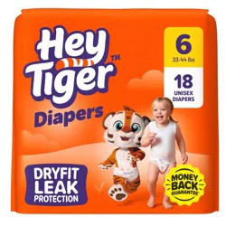 Hey Tiger Disposable Diapers - Size 6 - 18ct