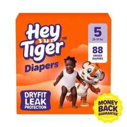 Hey Tiger Disposable Diapers - Size 5 - 88ct