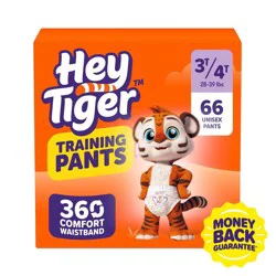 Hey Tiger Disposable Training Pants - 3T-4T - 66ct: 28 to 39 lbs, Wood Fluff Pulp