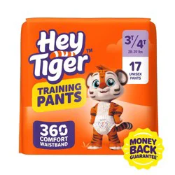 Hey Tiger Disposable Training Pants - 3T-4T - 17ct: Wood Fluff Pulp, 28-39 lbs