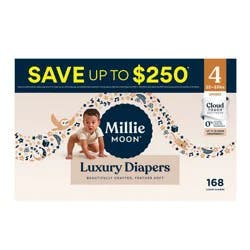 Millie Moon Luxury Disposable Diapers - Size 4 - 168ct