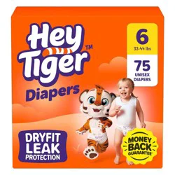 Hey Tiger Disposable Diapers - Size 6 - 75ct