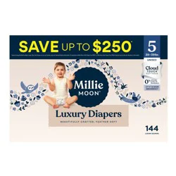 Millie Moon Luxury Disposable Diapers - Size 5 - 144ct