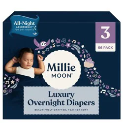 Millie Moon Disposable Overnight Diapers - Size 3 - 66ct
