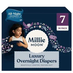 Millie Moon Disposable Overnight Diapers - Size 7 - 36ct