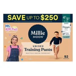 Millie Moon Ms Rachel Disposable Training Pants -Size 4T-5T - 92ct: Wood Fluff Pulp, 35+ lbs