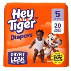 Hey Tiger Disposable Diapers - Size 5 - 20ct