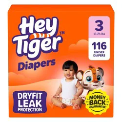Hey Tiger Disposable Diapers - Size 3 - 116ct