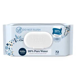 Millie Moon 99% Pure Water Baby Wipes - 72ct