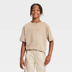 Boys' Cotton Active T-Shirt - All In Motion™ Khaki S
