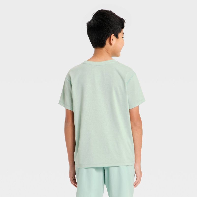 slide 2 of 3, All In Motion Boys' Short Sleeve Active T-Shirt - Heather GreenXS, 1 ct