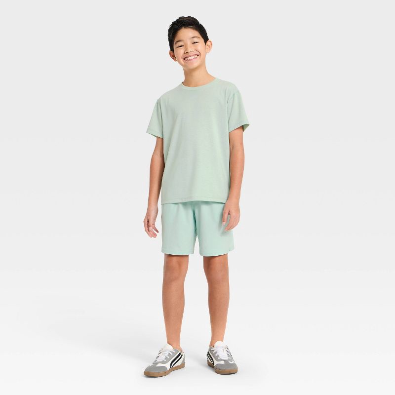 slide 3 of 3, All In Motion Boys' Short Sleeve Active T-Shirt - Heather GreenXS, 1 ct