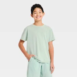 All In Motion Boys' Short Sleeve Active T-Shirt - Heather Green L