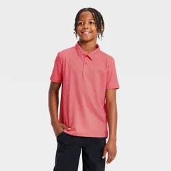 Boys' Textured Short Sleeve Golf Polo Shirt - All In Motion™ Red XL