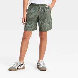 Boys' 'Above the Knee' Active Woven Shorts - All In Motion™ Olive Green L