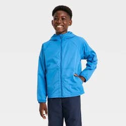 Boys' Windbreaker Rain Coat - All In Motion™ Blue L