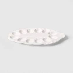14" Stoneware Radicchio Egg Plate White - Threshold™