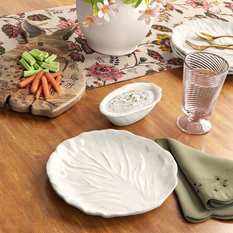slide 2 of 3, 8.75" Stoneware Radicchio Salad Plate White - Threshold™, 1 ct