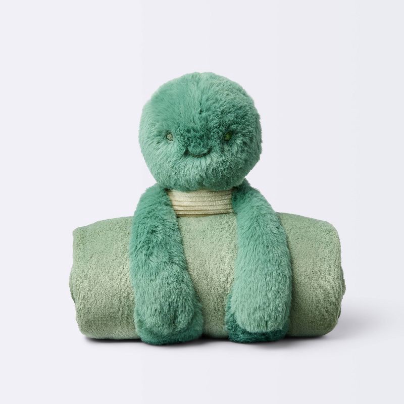slide 1 of 3, Plush Blanket with Soft Toy - Turtle - Cloud Island™: Zoo Animal Theme, 40" Height, 1.12 Lbs, 1.12 lb