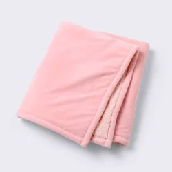 Micromink Shearling Baby Blanket - Pink - Cloud Island™: Solid Pattern, Baby Blankets, Faux Shearling, 1-Pack