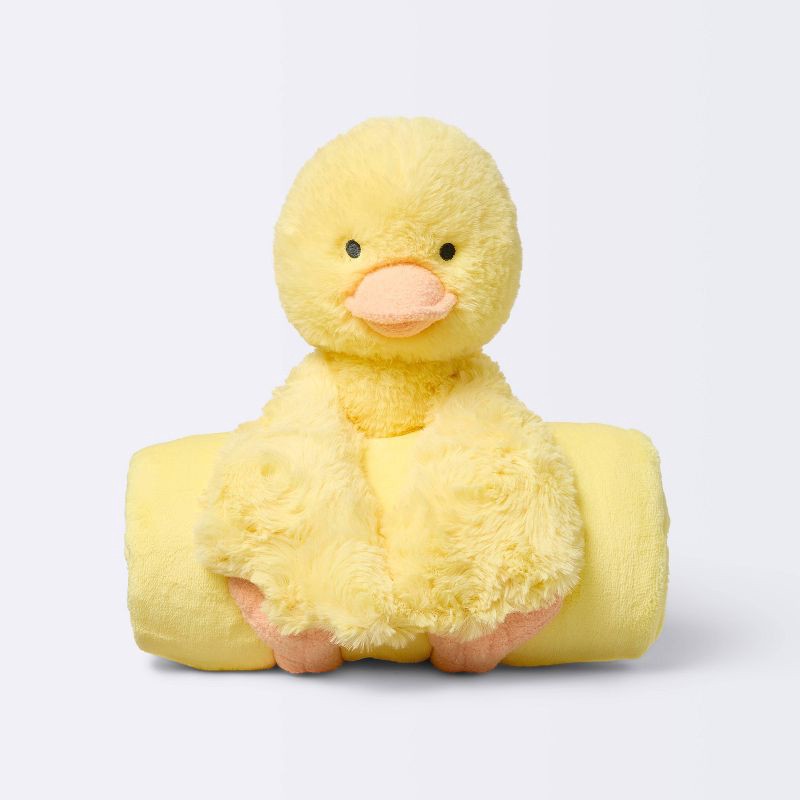 slide 1 of 3, Plush Blanket with Soft Toy - Duck - Cloud Island™: Farm Animals Theme, 40" Height, 1.04 lbs Weight, 1.04 lb