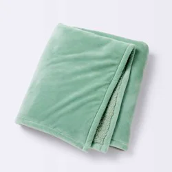 Micromink Shearling Blanket - Green - Cloud Island™