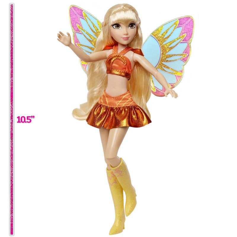 slide 3 of 10, Winx Club Stella Fairy 10.5" Fashion Doll with Glitter Outfit and Removable Wings, 1 ct