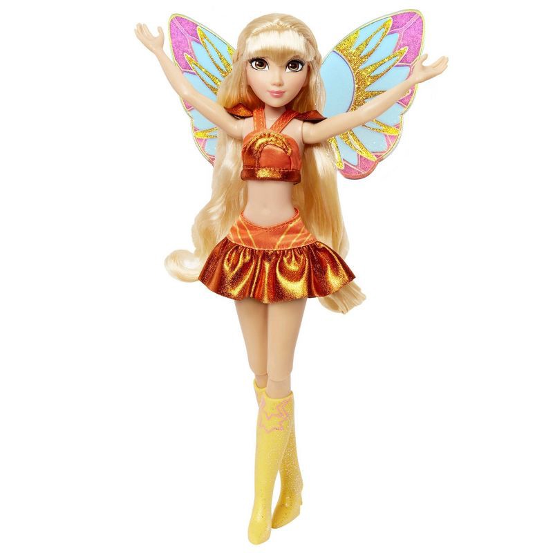 slide 4 of 10, Winx Club Stella Fairy 10.5" Fashion Doll with Glitter Outfit and Removable Wings, 1 ct