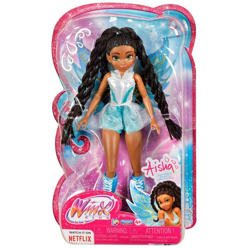 slide 8 of 10, Winx Club Aisha Fairy 10.5" Fashion Doll with Glitter Outfit and Removable Wings, 1 ct