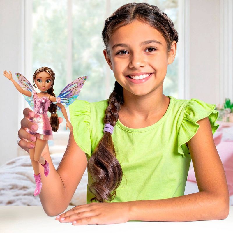 slide 2 of 10, Winx Club Flora Fairy 10.5" Fashion Doll with Glitter Outfit and Removable Wings, 1 ct