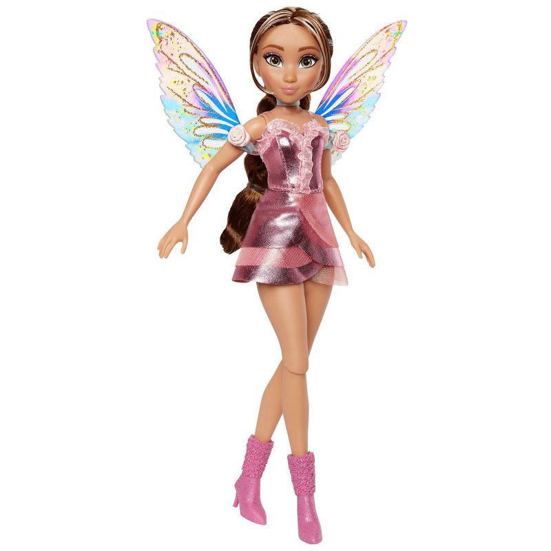 slide 4 of 10, Winx Club Flora Fairy 10.5" Fashion Doll with Glitter Outfit and Removable Wings, 1 ct